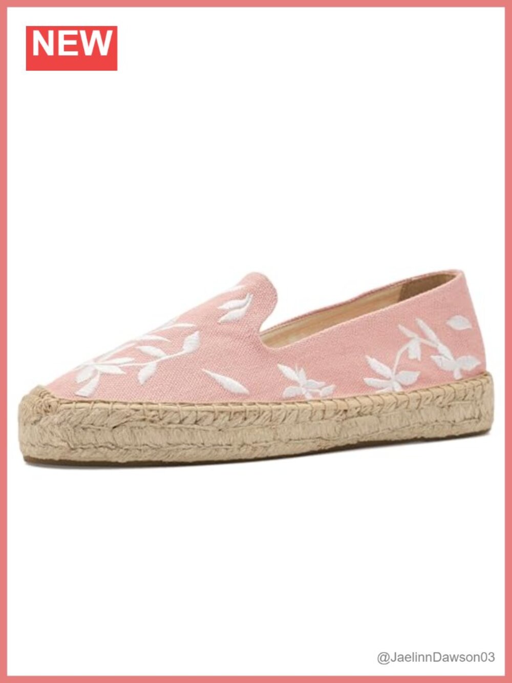 Cotton Espadrille Flats Floral Embroidered Slip-On Platform